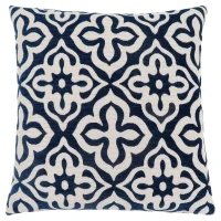 Monarch 18" x 18" Geometric Motif Decorative Throw Pillow (1 pc) - Dark Blue(m-1)