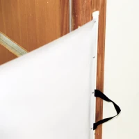 PawHut Retractable Pet Safety Gate 45.3" Dog Hide Away Door Metal Play Doorways(m-4)