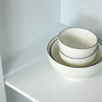 HOMCOM 71" Freestanding Kitchen Pantry Cabinet with Glass Door and Shelves, Tall Cupboard for Dining Room, Living Room, White(m-11)