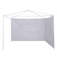 Outsunny 2pc 9.6'L x 6.3'H Canopy Gazebo Side Panel Party Tent Outdoor Shelter Side Panel Wall with Straps White(m-4)