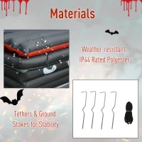 HOMCOM 6'  Halloween Inflatable Vampire Emerging Coffin LED Lights Indoor Outdoor Decoration(m-6)