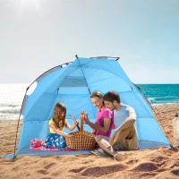 Outsunny Portable Automatic Pop Up Beach Tents Anti-UV w/ Carry Bag(m-2)