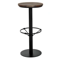 HOMCOM 42" Rustic Bar table Industrial Metal Pine Wood Top Adjustable Standing Pub Table(m-9)