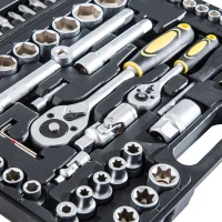 Open Box HomCom 108pc Mechanic's Socket and Ratchet Wrench Tool Kit(m-10)