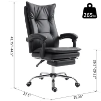 Vinsetto Ergonomic Office Chair with Footrest Black(m-3)