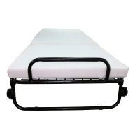 HOMCOM Folding Sofa Ottoman Lounge Bed Sleeper Foam Guest Bed Easy Storage with Wheels and Cover(m-10)