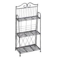 Outsunny 3-Tier Metal Folding Vintage Plant Stand Display Rack Bookshelf Unit Indoor Outdoor(m-1)