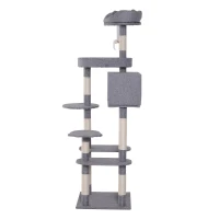 PawHut 40" Cat TreeCondo Kitten Scratching Post  Scratcher Climbing Tower Activity Center(m-5)