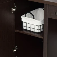 HOMCOM Vintage Executive Computer Desk, Home Office Work station, Student Table with Cabinet & 3 Drawers for Hanging Files, Brown(m-9)