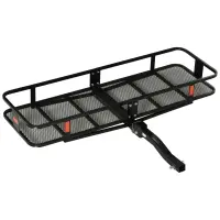 Aosom Folding Cargo Carrier with 500 lbs Capacity, 59‘’x19''x6'' Hitch Mount Luggage Basket Fits 2'' Receiver for Car SUV Traveling(m-1)