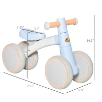 Qaba Baby Balance Bike for Toddlers 1-3 with Lightweight Design, No Pedal Bicycle Training Toy Little Kids Bike with Non-Slip Handlebars, Blue(m-3)