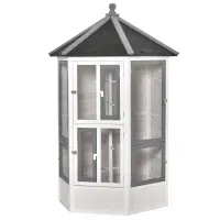 PawHut 72" Aviary Bird Cage, Includes Perches, Lockable Doors, Nesting Areas, Elegant Vintage Flight Enclosure Suitable for Small Parrots, Budgie, Canary, Cockatiel(m-1)