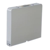 Outsunny 4' Portable Folding Picnic Table with 4 Seats Aluminum Height Adjustable Outdoor Garden Table and Chair Set, Silver(m-5)