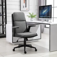 Vinsetto High Back Office Chair Computer Swivel Rolling Task Chair with Height Adjustable Comfortable with Armrests, Black/Deep Grey(m-2)