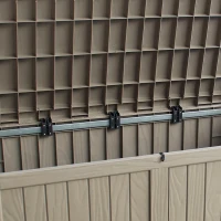 Outsunny Plastic Deck Storage Container Box Outdoor Garden Bench Patio Furniture 77 Gal with Handles, Padlock Eyes, 56" x 26" x 24"(m-11)