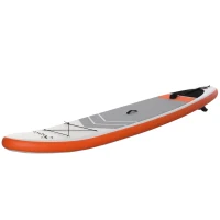 Soozier Inflatable Paddle Board, 11.5' x 32'' x 6'' Stand Up Paddle Board with Carry Bag, Non-Slip Deck, Adjustable Paddle, Hand Pump and Leash for All Skill Levels, Orange(m-9)