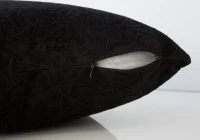Monarch 18" x 18" Floral Velvet Decorative Throw Pillow (1 pc) - Black(m-3)