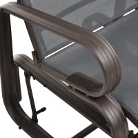 Outsunny Garden Single Glider Chair Patio Rocker Outdoor Rocking Recliner Outdoor Porch Gliding Seat Furniture Texteline Swing Armchair Grey(m-7)