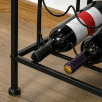 HOMCOM 24-Bottle Industrial Modern Wine Rack Table, Freestanding 6 Tier Wine Bottle Organizer with Glass Stemware Holder , Natural / Black(m-10)