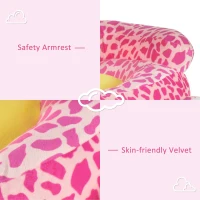 Qaba Giraffe Shaped Kid Sofa Flannel Covered Armchair Stick Horse Child Chair with Padded Seat for 18 to 36 Months, Pink(m-6)