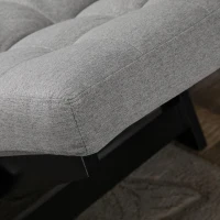 HOMCOM Single Person 3 Position Convertible Chaise Lounger Sofa Bed with 2 Large Pillows and Oak Frame, Light Gray(m-15)