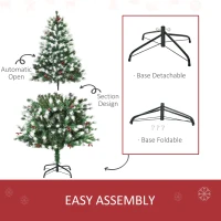 HOMCOM 4.5ft PVC Unlit Artificial Christmas Tree with 400 Tips and Foldable Metal Stand Green(m-6)