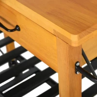 HOMCOM 46" Kitchen Island Cart Rolling Utility Cart with 2 Drawers, Open Storage Shelves & Handle Racks(m-13)