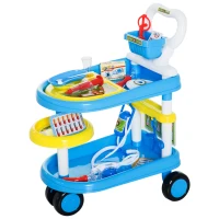 Qaba Kid Medical Trolley Play Set Children Pretend Doctor Nurse Play Cart Kids Gift(m-1)