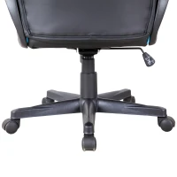 Vinsetto Executive PU Leather Rocking Office/ Gaming Chair Adjustable Padded Seat with Wheels Black/Blue(m-7)