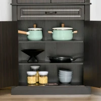 HOMCOM 70.75" Freestanding Kitchen Pantry with 4 Doors, and 2 Large Cabinets, Tall Storage Cabinet with Wide Drawer for Kitchen Dining Room, Coffee(m-13)