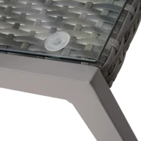 Outsunny 4pcs Outdoor Patio Furniture Set All Weather Wicker Rattan Conversation  Coffee Table Sofa Chair(m-6)