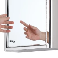 kleankin Vertical Medicine Cabinet Bathroom Wall Mounted Mirror Storage Stainless Steel(m-4)