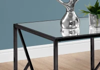 Monarch 22" Minimalist Glam Mirrored Top Metal Frame Accent Side End Table - Black Nickel Finish(m-4)