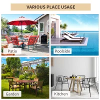 Outsunny Rattan Wicker Patio  Bar Chair Set UV Resistant Garden Furniture Set Outdoor & Indoor w/ Glass & Umbrella Hole Table, Brown(m-7)