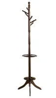 Monarch 71" 6-Hook Wooden Coat Tree Hanger Rack with Umbrella Holder - Cappuccino Brown Finish(m-1)