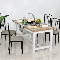 HomCom Expandable Folding Kitchen Dining Table with Elegant Natural Wood Design & Sturdy Construction - Natural(m-2)