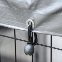 Pawhut 6' x 4' x 6' Large Outdoor Dog Kennel Galvanized Steel Fence with UV-Resistant Oxford Cloth Roof & Secure Lock(m-11)