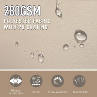 Outsunny 10' Retractable Folding Patio Privacy Side Awning with 50+ UV Protection, 2 Wall Brackets, & Polyester, White(m-4)