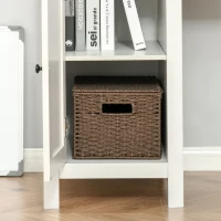 HOMCOM Computer Desk with Hutch, Home Office Workstation with Storage Shelves Drawers Cabinets, White(m-11)