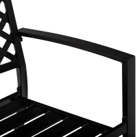 Outsunny 5 PCs Outdoor Patio Dining Set for 4 People with Table Stackable Chairs Steel Frame, Black(m-9)