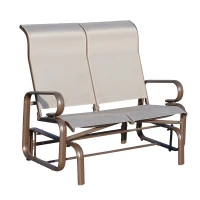 Outsunny Double Seat Glider Garden Bench Rocking Chair Porch Furniture Patio Swing Lounger(m-2)