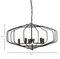 HOMCOM Vintage Pendant Lights Industrial Adjustable Pivoted Design Hanging Lighting(m-3)