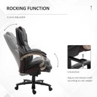 Vinsetto Big and Tall Executive Office Chair with Wide Seat, Computer Desk Chair with High Back Diamond Stitching, Adjustable Height & Swivel Wheels, Brown(m-5)