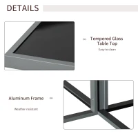 Outsunny 9 Pieces Patio Dining Sets with 4 Chairs, 4 Ottoman and Glass Table, Cushioned Seating and Back, Aluminum Frame, Space Saving for Lawn, Garden, Backyard(m-6)