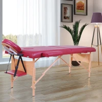 Soozier 91-Inch Portable Massage Table Spa Bed 2 Fold Thick and High Density Foam Red Plus Carrying Bag(m-1)