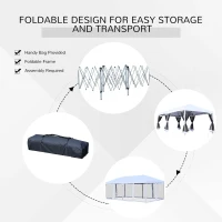 Outsunny 10' x 20' Pop Up Canopy Tent with Netting, Heavy Duty Large Party Tent, Instant Sun Shelter with Carry Bag for Backyard Garden Patio, Cream White(m-6)