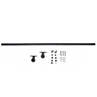 HOMCOM Modern 6FT Interior Sliding Barn Door Kit Hardware Set - Black Carbon Steel(m-4)