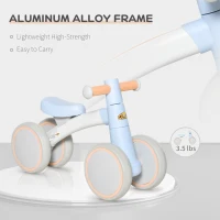 Qaba Baby Balance No Pedal Bicycle Walker Ride On Bike Quick Release Kids Toddlers Birthday Toy Gift for 1-3 Years Old Blue(m-5)