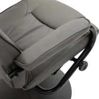 HOMCOM Adjustable Leisure Recliner Chair and Ottoman Set with Swiveling Base, Faux Leather, Grey(m-18)