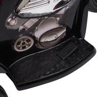 Aosom 6V Kids Motorcycle Dirt Bike Electric Battery-Powered Ride-On Toy Off-road Street Bike with Music & Horn Buttons, Stable 3-Wheel Design, & Rear Storage Space, Black(m-10)